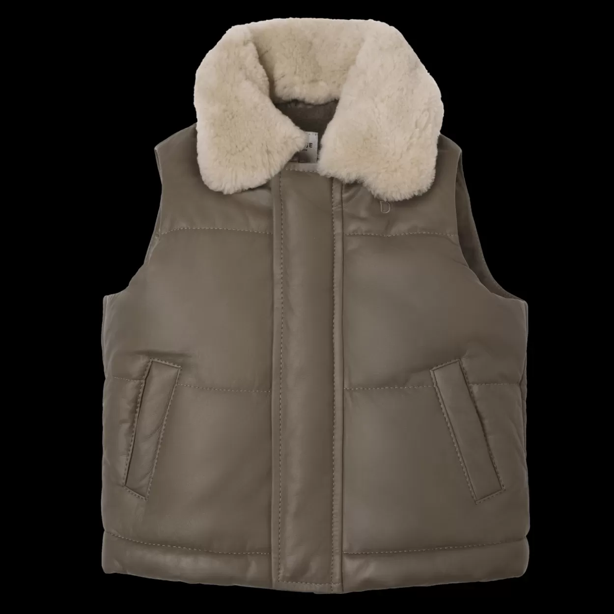 Donsje Amsterdam Bees Leather Bodywarmer | Dark Taupe Leather Darktaupeleather Online