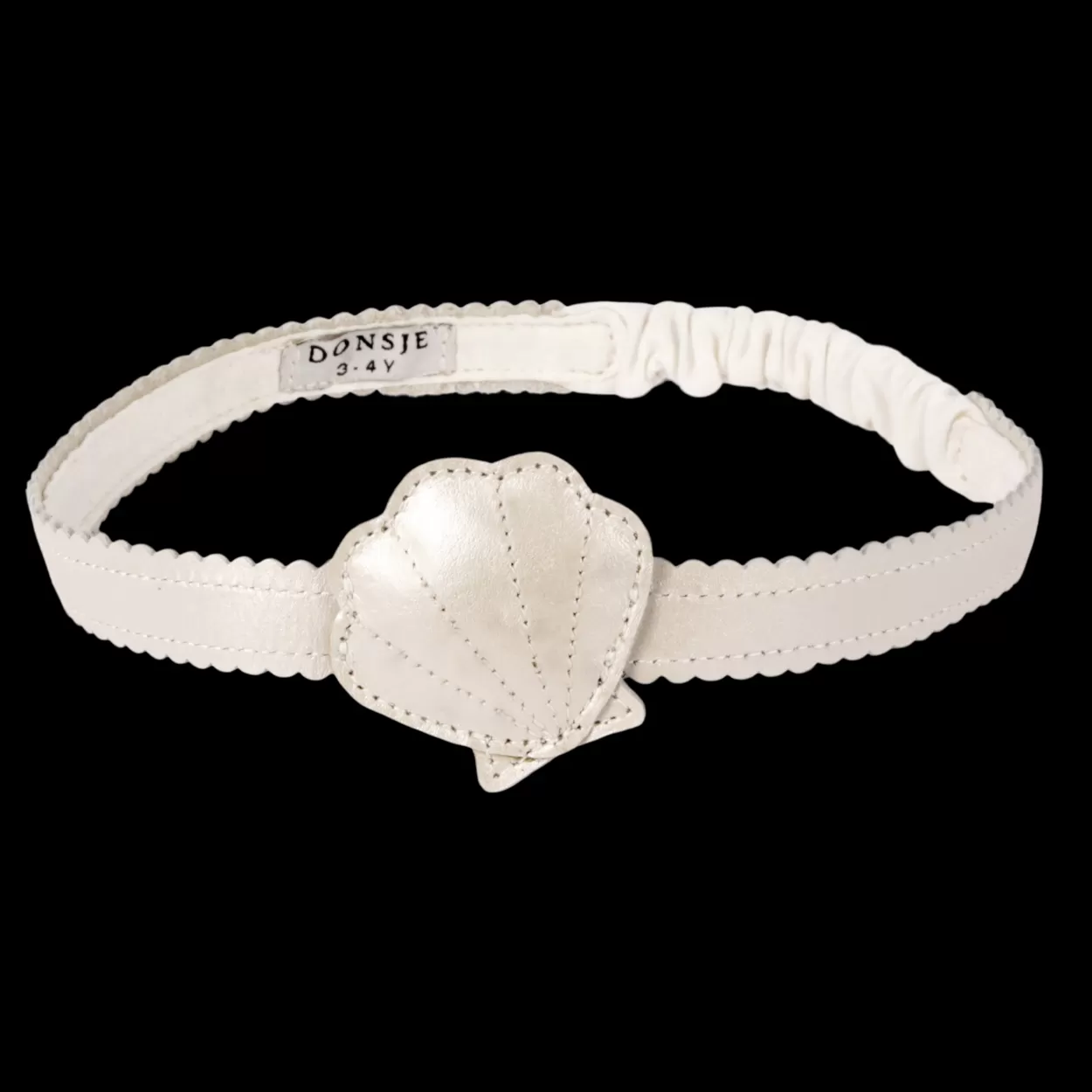 Donsje Amsterdam Gurt Headband | Scallop | Off White Metallic Leather Offwhitemetallicleather Hot