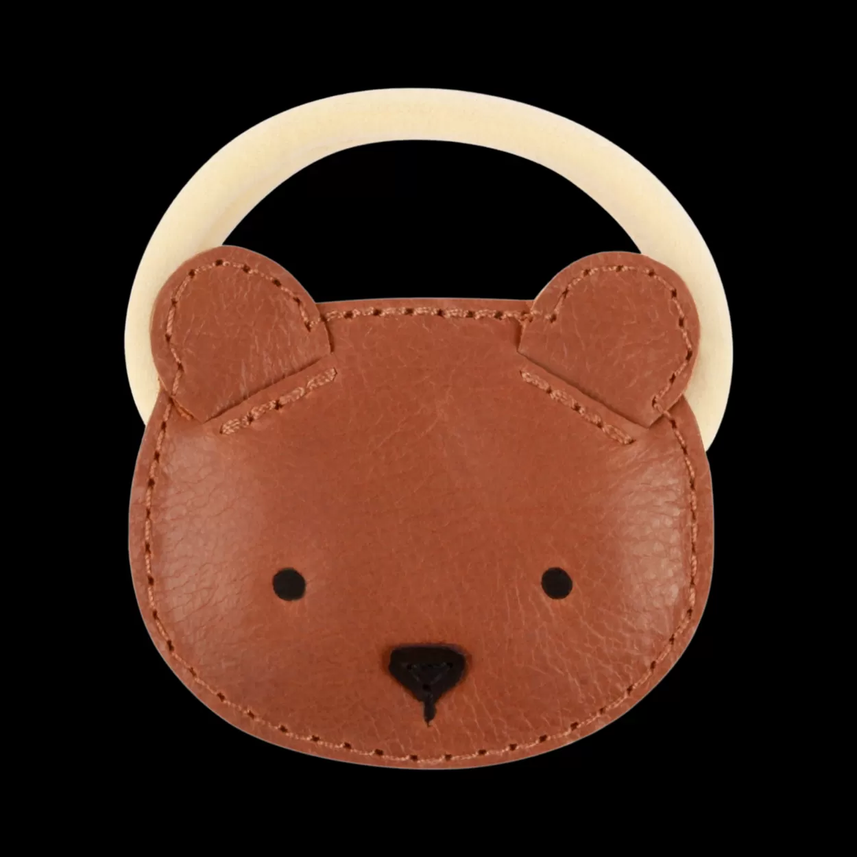 Donsje Amsterdam Josy Classic Hair Tie | Bear | Cognac Classic Leather Cognacclassicleather Clearance