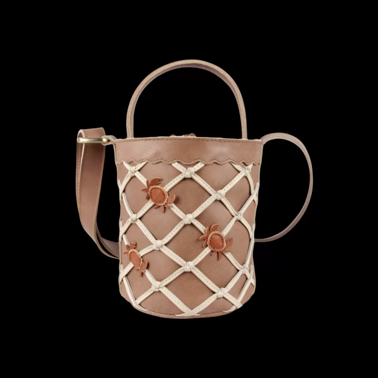 Donsje Amsterdam Pattie Bucket Bag | Crabs | Nutmeg Leather Nutmegleather Fashion