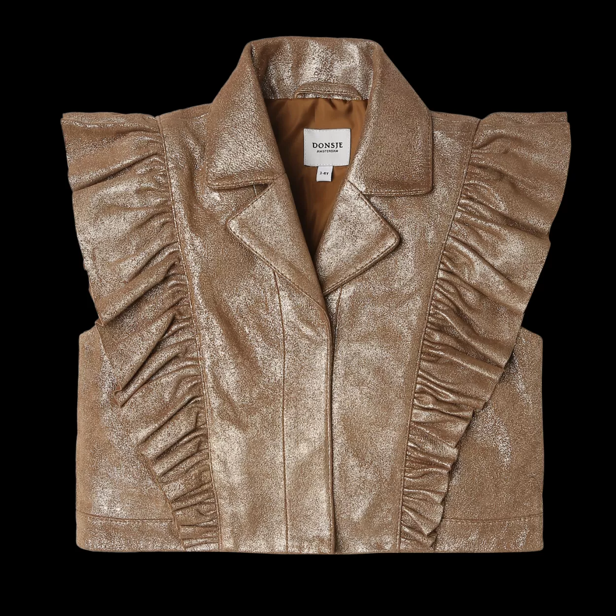 Donsje Amsterdam Piep Leather Gilet | Rose Brown Metallic Rosebrownmetallic Best