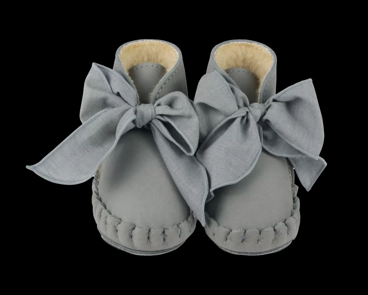 Donsje Amsterdam Pina Organza Booties | Grey Nubuck + Grey Cotton Greynubuck+greycotton Best Sale