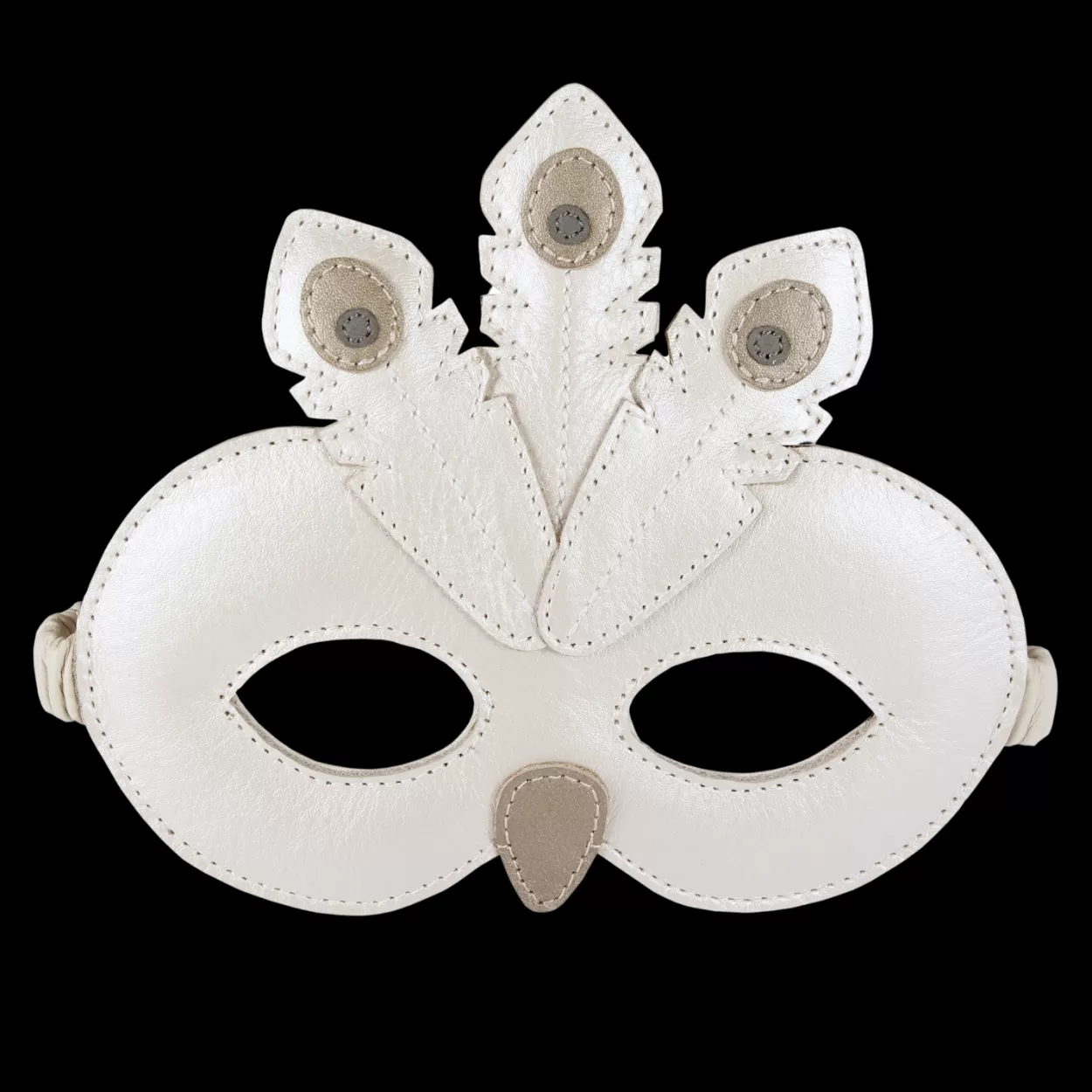 Donsje Amsterdam Tieri Mask | Peacock | Off White Metallic Leather Offwhitemetallicleather Best Sale