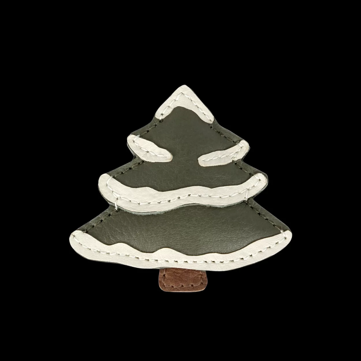 Donsje Amsterdam Wonda Hairclip | Christmas Tree | Olive Leather Oliveleather Clearance